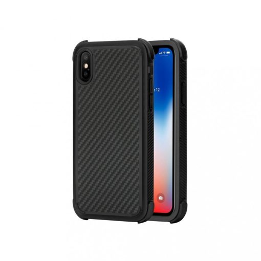 Apple iPhone X Pitaka MagEz Case Pro Twill tok, Fekete/Szürke